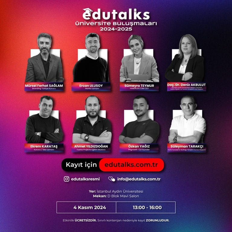 EduTalks İstanbul Aydın Üniversitesi - Konuşmacılar Afiş